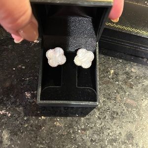 NWOT Van Cleef & Arpels look-a-like earrings. Silver with Mother of Pearl.